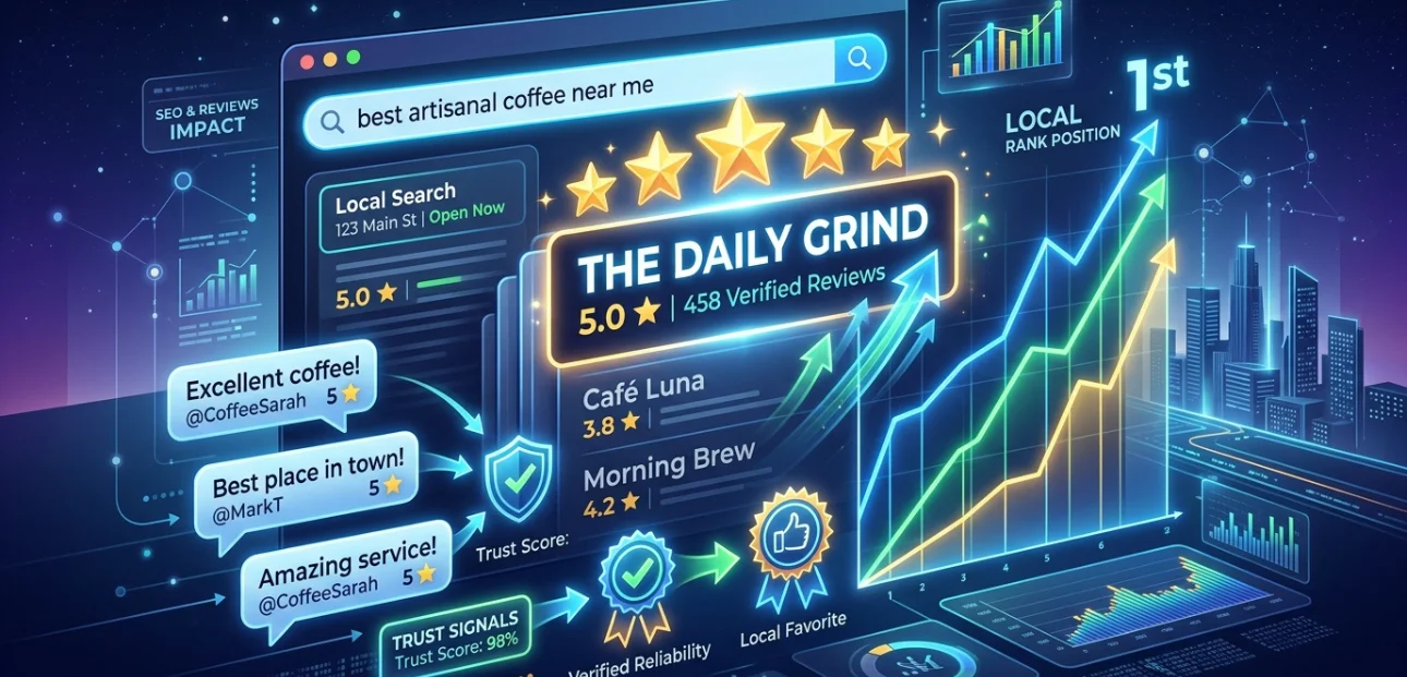 The hidden SEO power of Google reviews showing impact on rankings, trust, and click-through rates